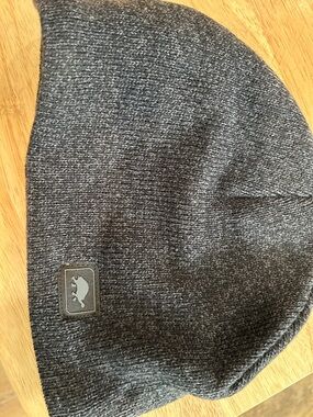 Gray Knit Beanie with Logo Patch
